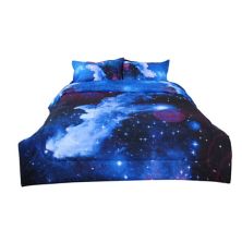 3pcs Galaxies Dark Blue Comforter All-season Down Quilted Duvet PiccoCasa