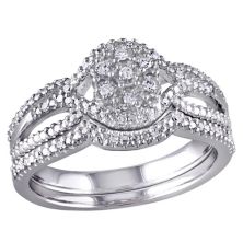 Помолвочное кольцо Stella Grace с бриллиантами из стерлингового серебра (1/7 карата T.W.) Stella Grace