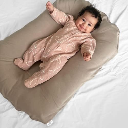 Baby Lounger Cover for Newborns - Soft Cotton Slipcover fitting most Infant Loungers and Baby Nest Loungers (Warm Taupe) MOZAH