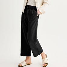Petite Sonoma Goods For Life® Легкие льняные брюки с высокой посадкой и струящейся тканью SONOMA