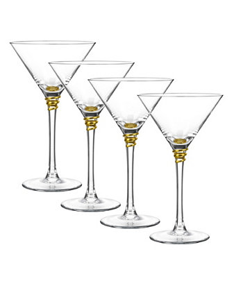 Бокалы для мартини Helix Gold, набор из 4 шт. Qualia Glass