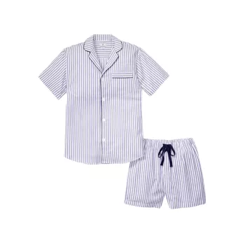 Короткая пижама в полоску Ticking Stripe Petite Plume