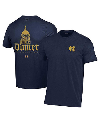 Мужская темно-синяя футболка Notre Dame Fighting Irish Domer 2-Hit Under Armour