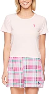 U.S. Polo Assn. Summer Pajamas for Women - Knit Tee and Woven Shorts PJ Set for Women - Sleep and Lounge Sets U.S. Polo Assn.