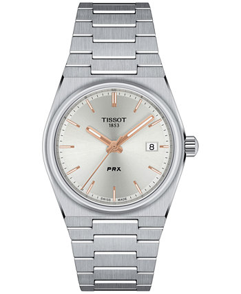 Часы унисекс PRX с серебристым браслетом из нержавеющей стали, 35 мм Tissot