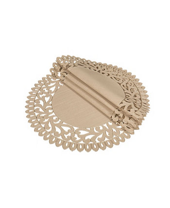 Круглые салфетки для рукоделия с вышивкой виноградной лозой, круглые 16 дюймов, набор из 4 Xia Home Fashions