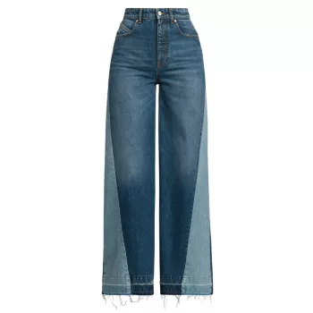 Двухцветные широкие джинсы Raver Stella McCartney