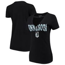 Женская черная спортивная детская футболка с V-образным вырезом 5th & Ocean by New Era Minnesota United FC 5th & Ocean by New Era