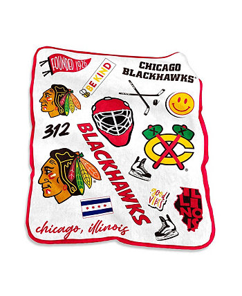 Плюшевое одеяло Native Raschel Chicago Blackhawks 50 x 60 дюймов Logo Brand