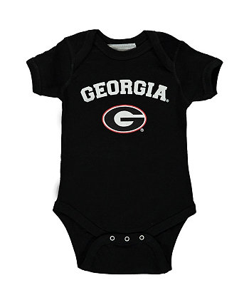 Черное боди с аркой и логотипом Georgia Bulldogs для мальчиков и девочек для младенцев Two Feet Ahead