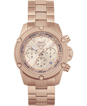 Мужские часы Hurricane из нержавеющей стали с браслетом цвета розового золота, 44 мм Plein Sport