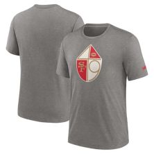 Men's Nike Heather Charcoal San Francisco 49ers Rewind Logo Tri-Blend T-Shirt Nike