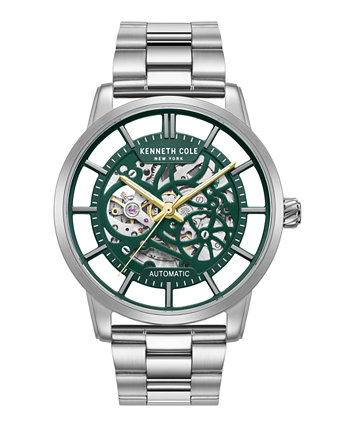 Мужские автоматические часы-браслет из нержавеющей стали серебристого цвета 44,5 мм Kenneth Cole