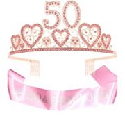 50th Birthday Sash And Tiara For Women Meant2tobe