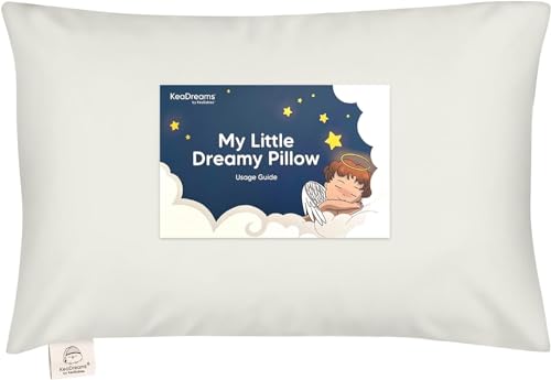 Toddler Pillow with Pillowcase - 13x18 My Little Dreamy Pillow, Organic Cotton Toddler Pillows for Sleeping, Kids Pillow, Travel Pillows, Mini Pillow, Nursery Pillow, Toddler Bed Pillow (Dino123) KeaBabies