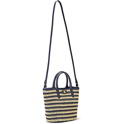 Striped Straw Medium Brie Tote Bag LAUREN Ralph Lauren