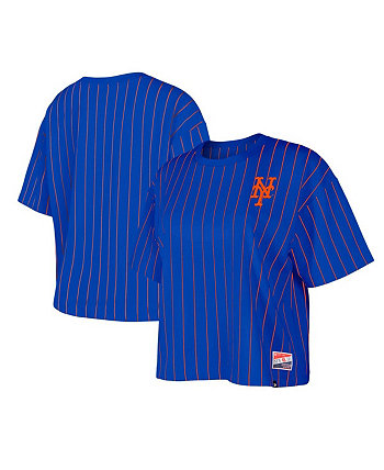Women's Royal New York Mets Boxy Pinstripe T-shirt New Era