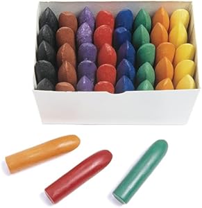 Colorations Chubby Crayons, Set of 40, 8 Colors, 5 of Each, Easy to Grip, Rubbing Art Colorations