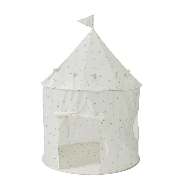 3 Sprouts Kids Play Tent Playhouse Castle with Recycled Fabric for Indoor and Outdoor Games in Gingham Beige 3 Sprouts