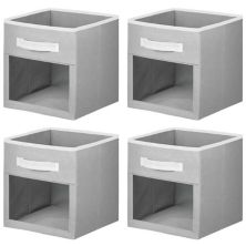 mDesign Fabric Nursery Storage Cube with Front Window - 4 Pack MDesign