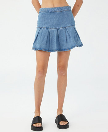 Женская джинсовая мини-юбка со складками COTTON ON