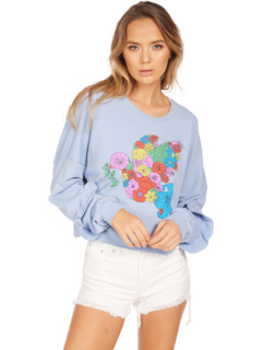Укороченный пуловер Chevelle с цветочным принтом Dove и оборками Lauren Moshi