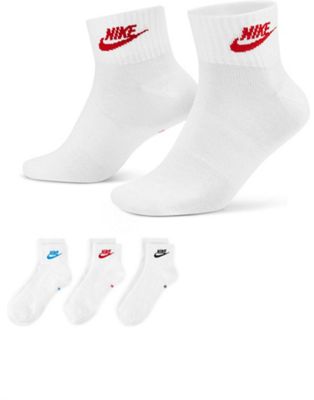 Комплект из трех белых/разноцветных носков до щиколотки Nike Everyday Essentials Nike