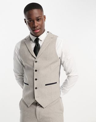 Светло-серый костюм-жилет приталенного кроя из смеси шерсти Harry Brown Wedding Harry Brown