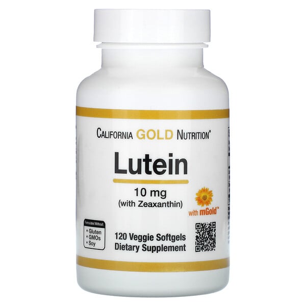 Лютеин с Зеаксантином, 10 мг - 120 растительных мягких капсул - California Gold Nutrition California Gold Nutrition