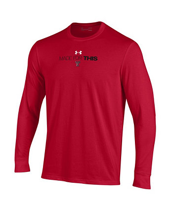 Мужская красная футболка с длинным рукавом Unity Texas Tech Red Raiders 2024 On Court Bench Unity Under Armour