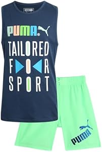 PUMA Boys' Swim Set - Bathing Suit Swim Trunks with Matching Basic Short Sleeve T-Shirt - Swimwear Set for Big Boys (S-XL) PUMA