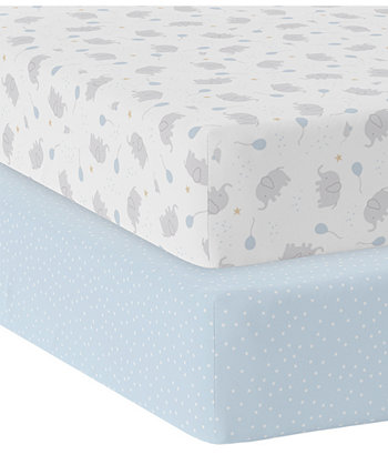 Простыни для кроватки из хлопкового трикотажа для маленьких мальчиков, упаковка из 2 шт. Living Textiles