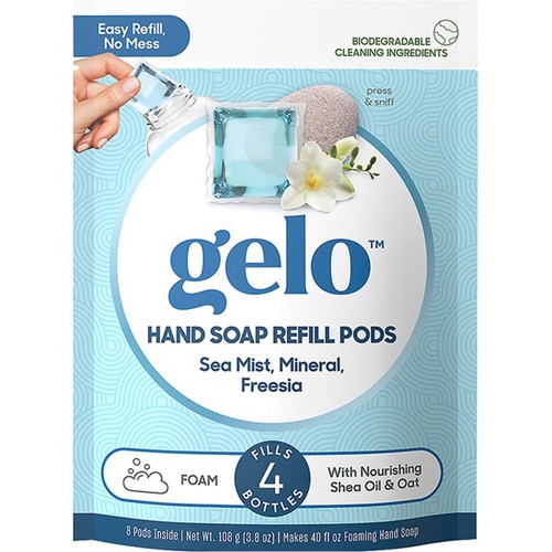 Сменные капсулы с пенящимся мылом для рук Gelo - Sea Mist - Mineral - Freesia -- 40 жидких унций Gelo