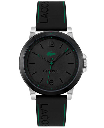 Купить часы Мужские часы Court с черным силиконовым ремешком 42 мм Lacoste, цвет - черный, по цене 17 080 рублей в интернет-магазине Usmall.ru