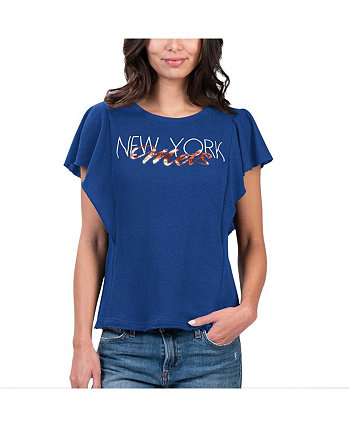 Женская футболка Royal New York Mets Crowd Wave G-III