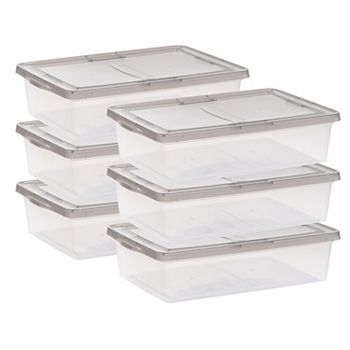 Iris 28-Qt. Clear Snap Storage Bin 6-piece Set Iris