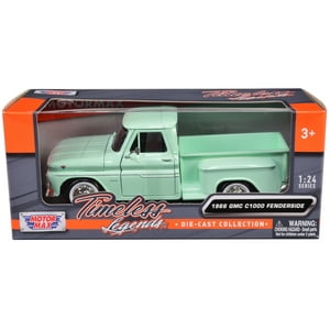 1966 GMC C1000 Fenderside Pickup Truck Light Green "Timeless Legends" Series 1/24 Diecast Model Car by Motormax MOTORMAX