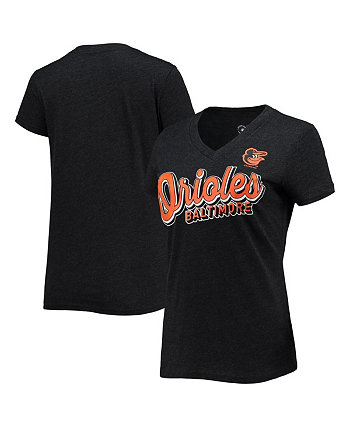 Women's Black Baltimore Orioles First Place V-Neck T-shirt G-III 4Her by Carl Banks