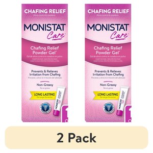 (2 pack) Monistat Chafing Relief Powder Gel, Female Anti-Chafe Protection, Fragrance Free, 1.5 oz Monistat