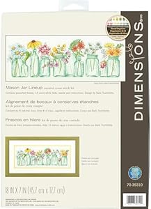 Dimensions 70-35408 Welcome Bees and Butterflies Garden Counted Cross Stitch Set, 14 Cnt. White Aida, 9" x 12" Dimensions