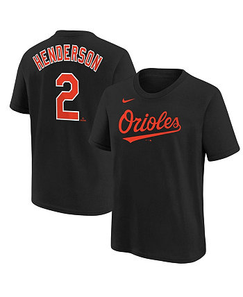 Черная футболка с именем и номером Baltimore Orioles для мальчиков и девочек Gunnar Henderson Nike