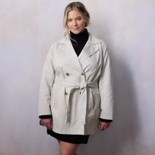 Plus Size LC Lauren Conrad Shirttail-Hem Trench Coat LC Lauren Conrad