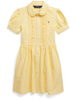 Хлопковое платье-рубашка Оксфорд с оборками (для малышей) Polo Ralph Lauren