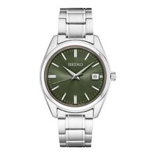 Мужские часы Seiko Essentials из нержавеющей стали с кварцевым зеленым циферблатом — SUR527 Seiko