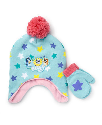 Bluey Toddler Girls Hat and Mitten Set, 2 Piece Berkshire