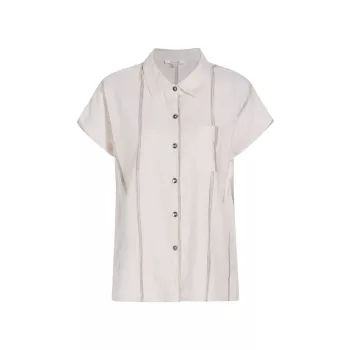 Рубашка Giada Stripe из смеси льна и пуговиц спереди Splendid