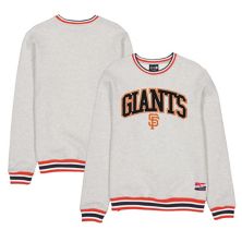 Men's New Era Heather Gray San Francisco Giants Throwback Classic Pullover Sweatshirt New Era