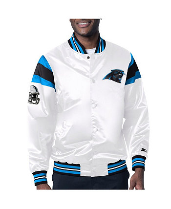 Men's White Carolina Panthers Satin Full-Snap Varsity Jacket Starter