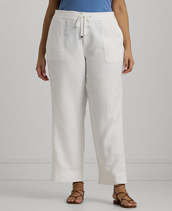 Широкие льняные брюки большого размера LAUREN Ralph Lauren