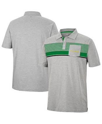 Мужская серая рубашка-поло с карманами для гольфиста Oregon Ducks Colosseum